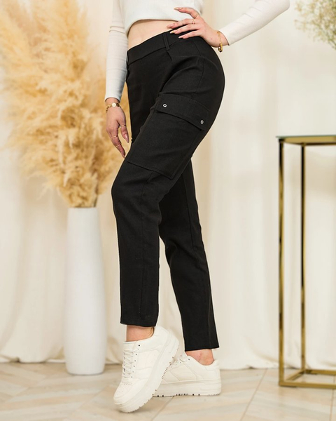 Royalfashion Дамски прав боен панталон в черно