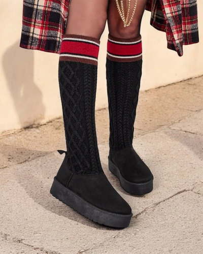 Дамски зимни ботуши Royalfashion в стил сноубутс с горната част на чорап Kokumi