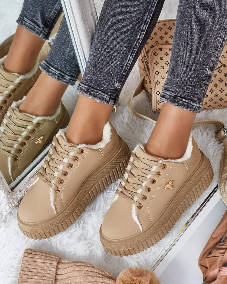 Royalfashion Затоплени дамски маратонки с кожа Noxu