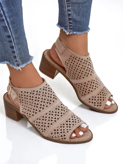 Royalfashion Дамски сандали на нисък ток, ажурни Elira