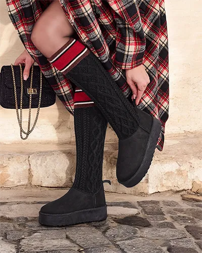 Дамски зимни ботуши Royalfashion в стил сноубутс с горната част на чорап Kokumi