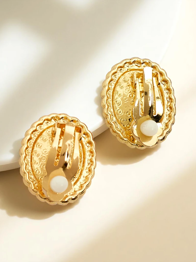 Royalfashion Дамски обеци тип клипс с кристал и кубичен цирконий