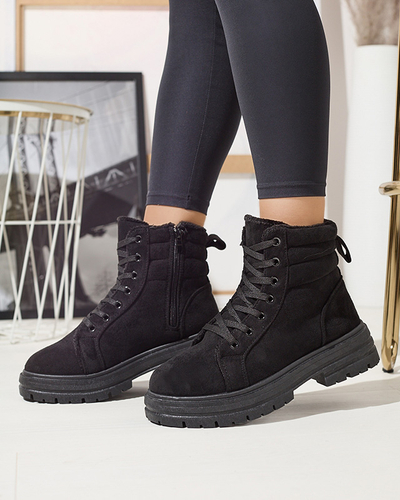 Дамски изолирани ботуши тип "трапер" в черен цвят Tivica - Обувки