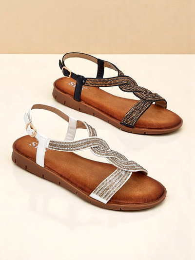 Royalfashion Дамски сандали с декоративни каишки Aria Shine