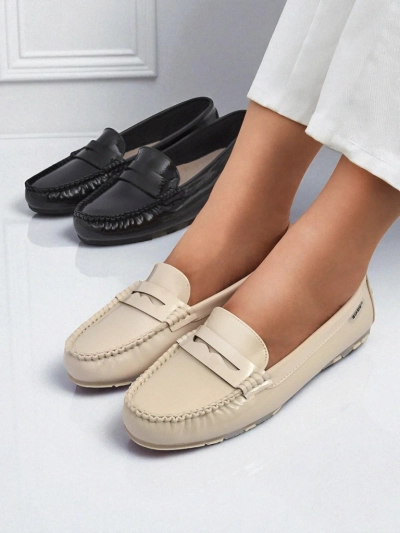 Дамски мокасини бежови Kallista - екологична велурена кожа премиум