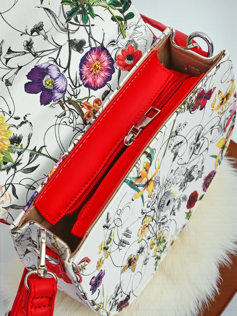 Royalfashion Малка дамска чанта от еко кожа с цветя Ori Elle