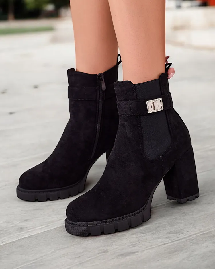 Дамски блок ток глезенки ботуши на Royalfashion Effo