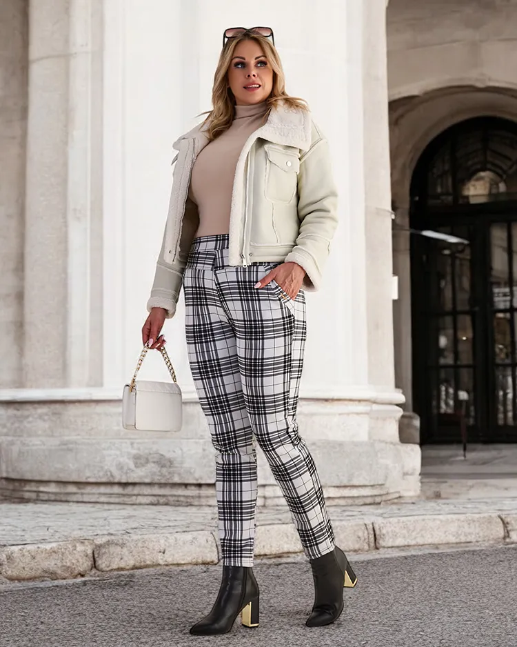 Royalfashion Затоплени дамски панталони тип "тегелинс" PLUS SIZE