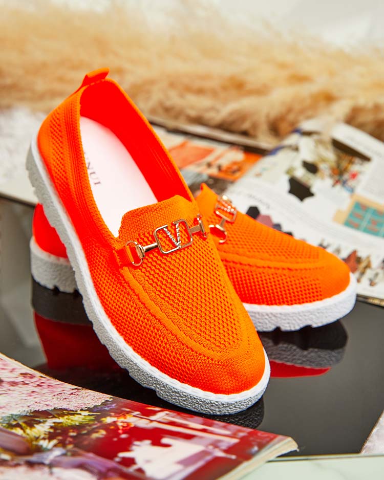 Royalfashion Дамски мокасини от плат със златна украса Erticae