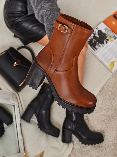 Дамски боти от еко кожа на ток Sylvarra