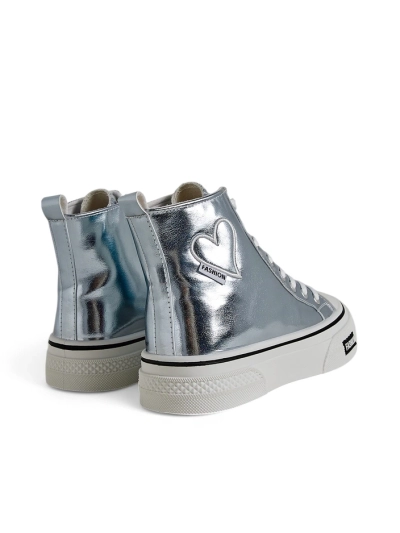 Royalfashion Високи женски маратонки с мотив сърце Сребърно сърце