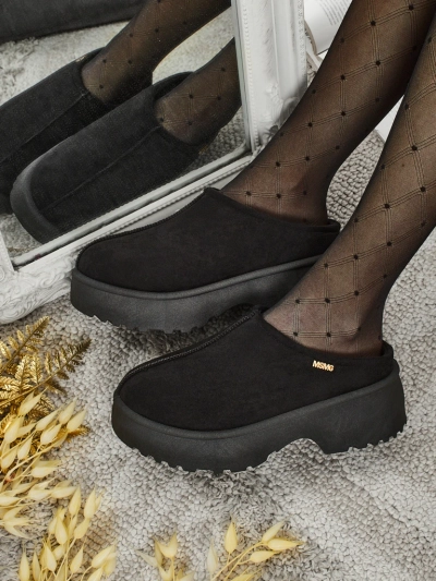 Къси дамски боти а'ла сноубутс с пухкава подплата Noelina