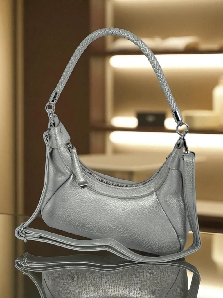 Royalfashion Малка дамска чанта от еко кожа с декоративна каишка Lacquea