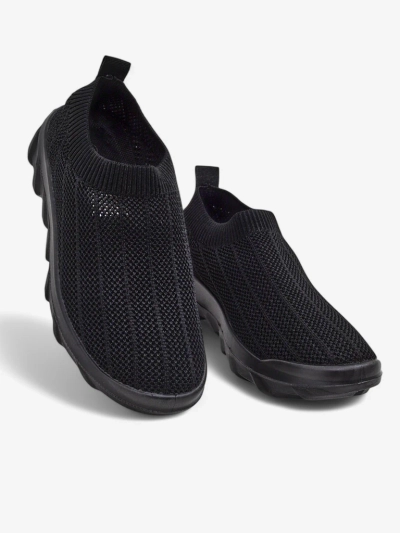 Дамски маратонки Andromeda Nero – черни, леки текстилни обувки на плоска подметка