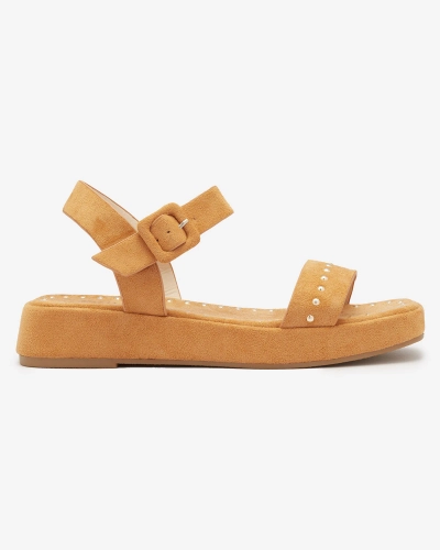 Кафяви дамски сандали с камъни Franssia - Обувки