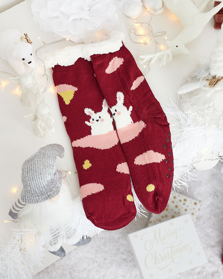 Royalfashion Дамски зимни чорапи с коледна шарка