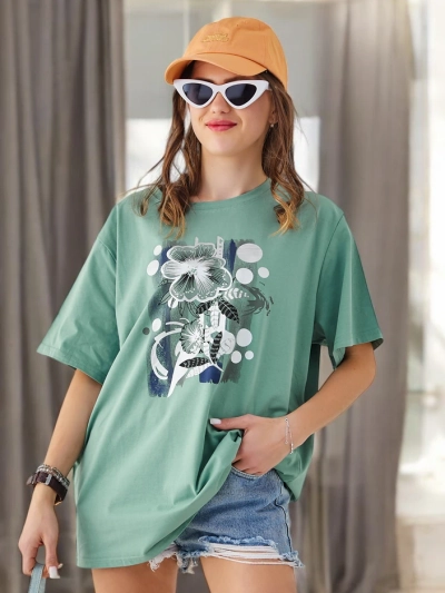 Royalfashion Женска памучна тениска с печат