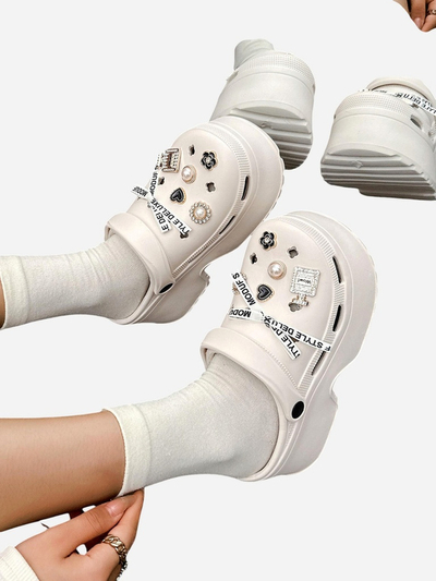 Royalfashion Жени гумени сандали с декорации Dellos