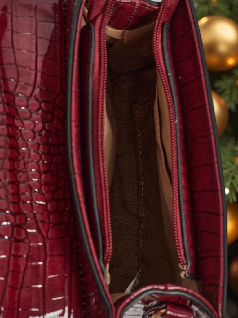 Лакирана малка дамска чанта от еко кожа Lunaya