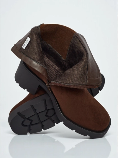 Дамски боти от еко велур на ток Solenya