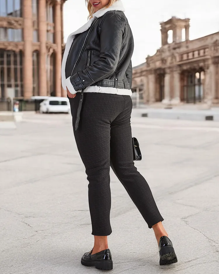 Royalfashion Затоплени дамски панталони с гети PLUS SIZE