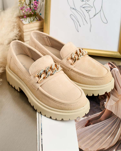 Royalfashion Дамски мокасини от еко велур с орнамент Lehels