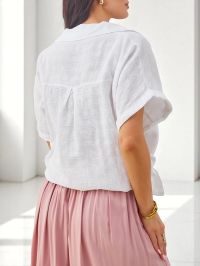 Рокля на Royalfashion с къс ръкав и релеф.