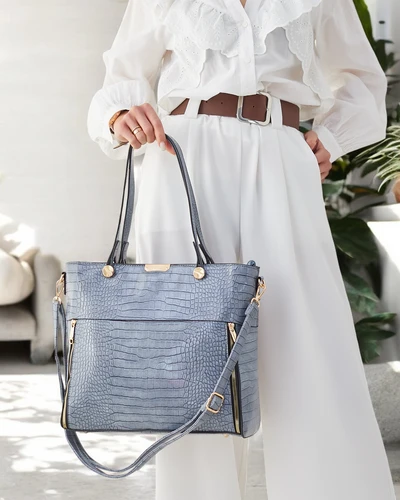 Royalfashion Патентна дамска чанта с релеф