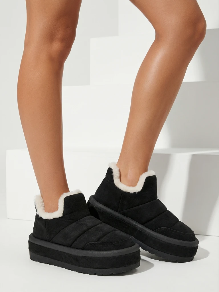 Royalfashion Дамски къси ботуши Zoeno a'la snow boots