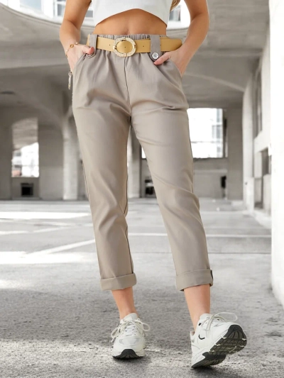 Дамски вискозни панталони Royalfashion с колан