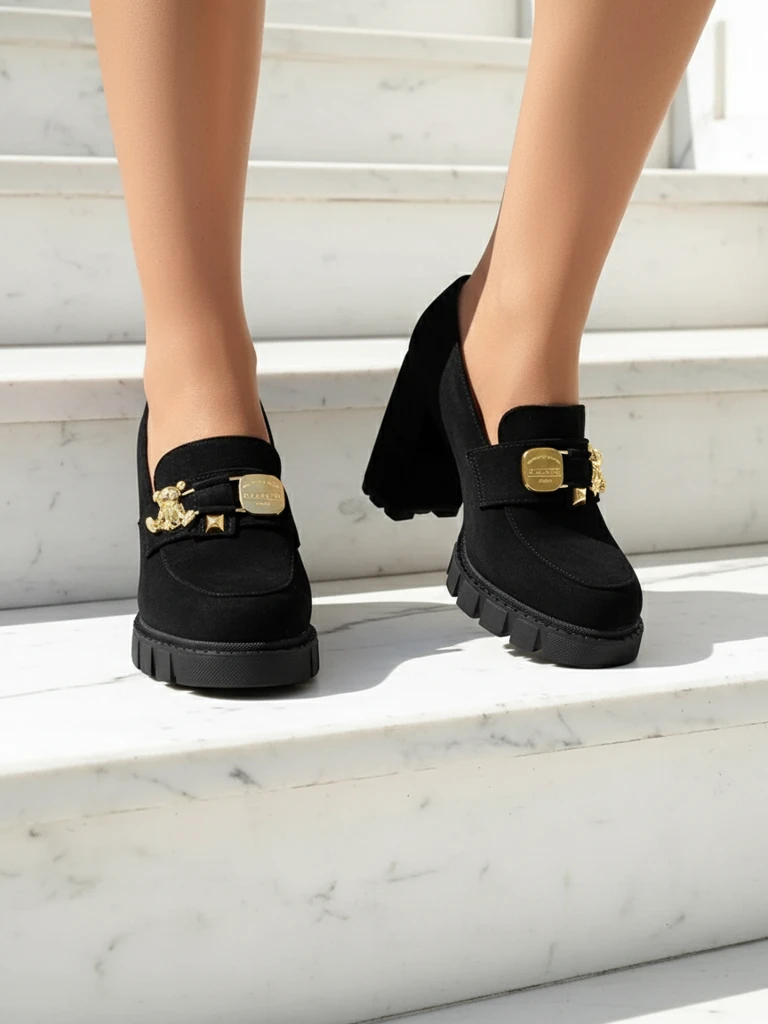 Зашеметяващи черни обувки на ток от велур, елегантни и модерни