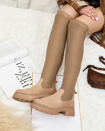 Royalfashion Дамски ботуши с приплъзване над коляното Senolel