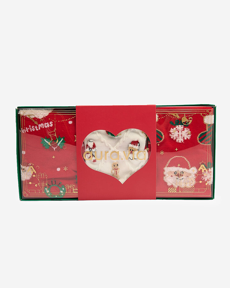 Royalfashion Коледни чорапи в кутия 3/пак