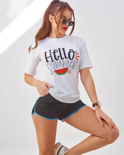 Royalfashion Женски спортен комплект с тениска и шорти Hello Summer