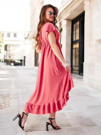 Midi рокля Royalfashion за жени с асиметричен подгъв