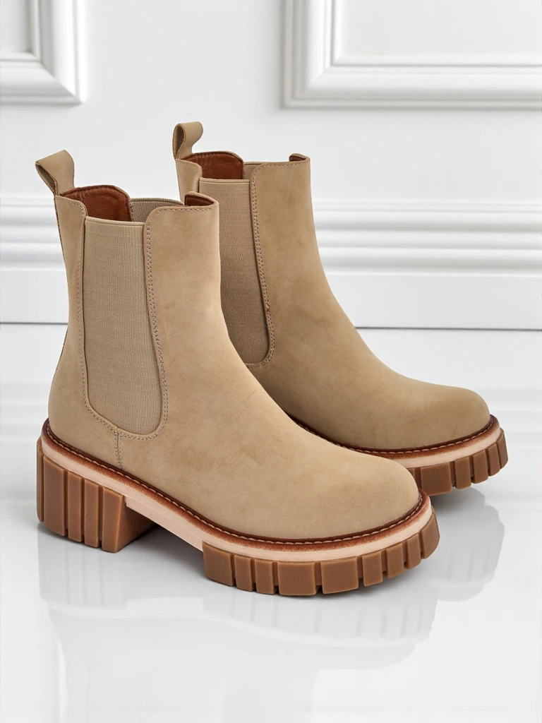 Боти до глезена на токче от еко набук Amber Walk