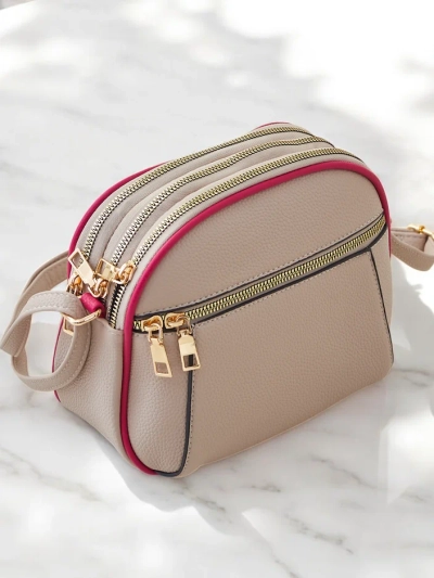 Royalfashion Малка овална дамска чанта, изработена от еко кожа