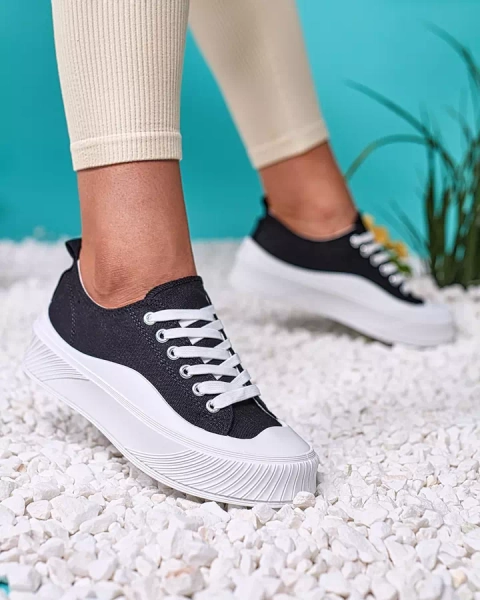 Royalfashion Черни спортни маратонки на платформа Luceri