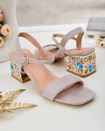 Royalfashion Дамски сандали на ток с кристали Ohvare