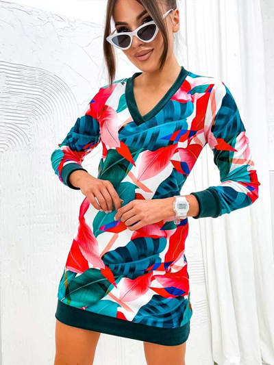 Royalfashion Дамска мини рокля с оригинален десен