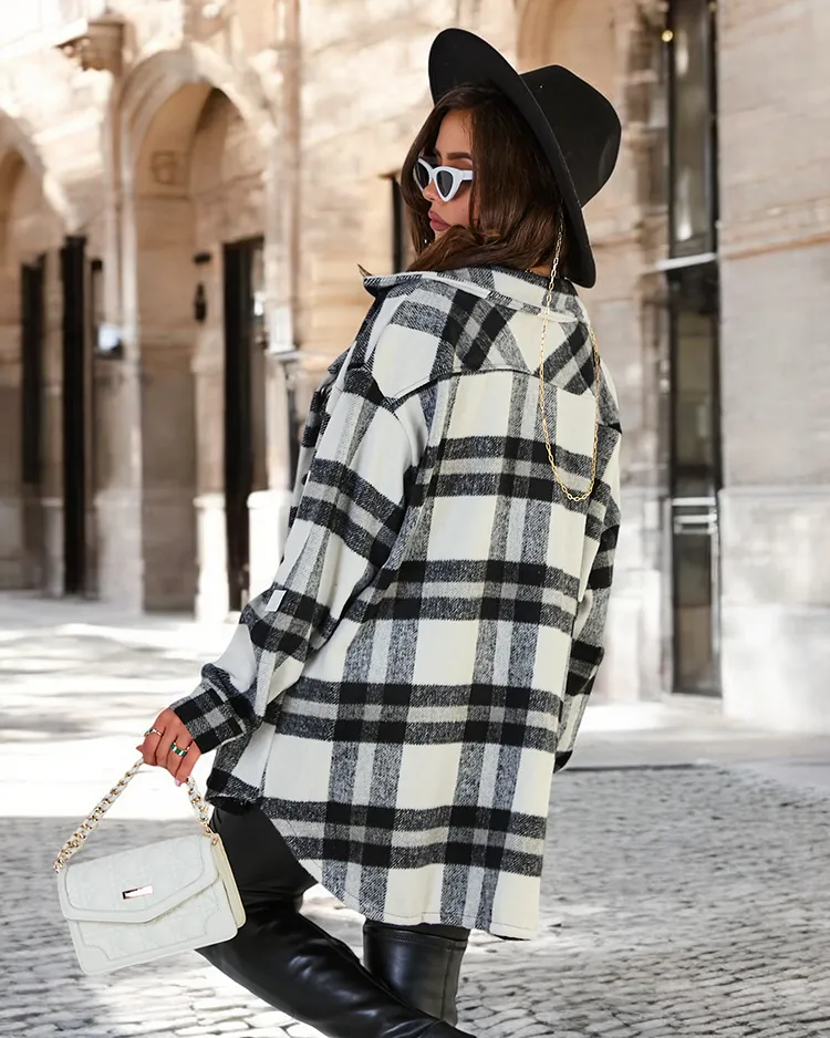 Royalfashion Дамско памучно палто тип риза