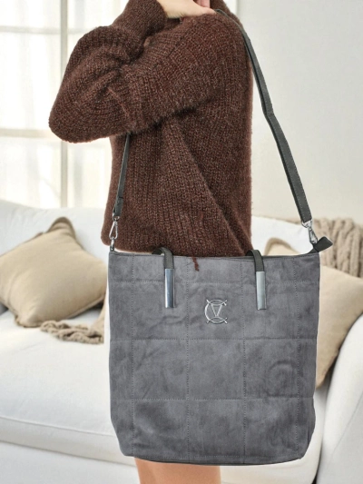 Дамска чанта тип shopper от еко велур Caryenne