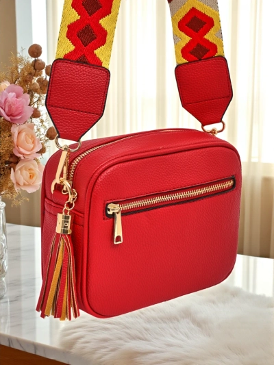 Royalfashion Малка дамска чанта от еко кожа с цветна каишка Kovi Lace