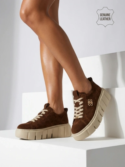 Спортни дамски маратонки от естествена кожа Renos