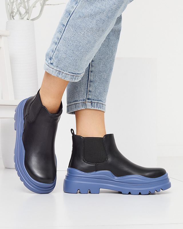 Черни дамски ботуши на лилава подметка Beja - Обувки