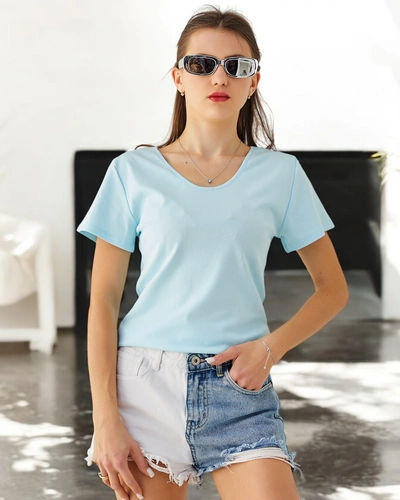 Royalfashion Дамска памучна тениска с дантела на гърба