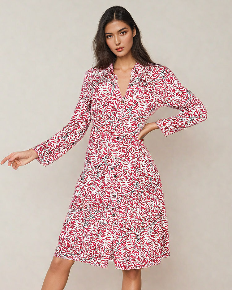 Royalfashion Дамска миди рокля с принт