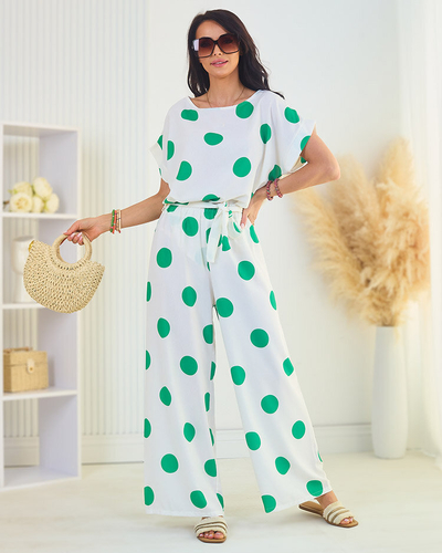 Royalfashion Дамски комплект в зелено и бяло