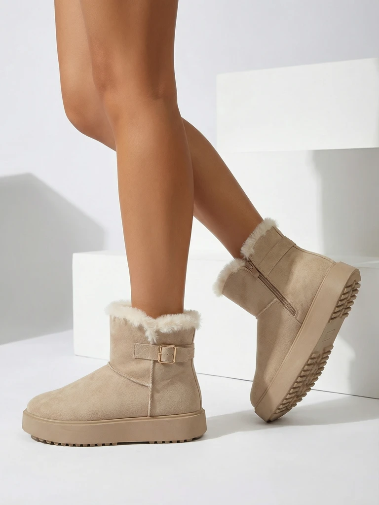 Royalfashion Къси дамски боти тип сноубутс Aurelia Classico