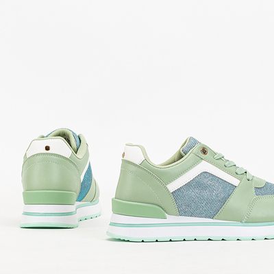 Zielone damskie sportowe sneakersy z brokatem Berilan - Obuwie